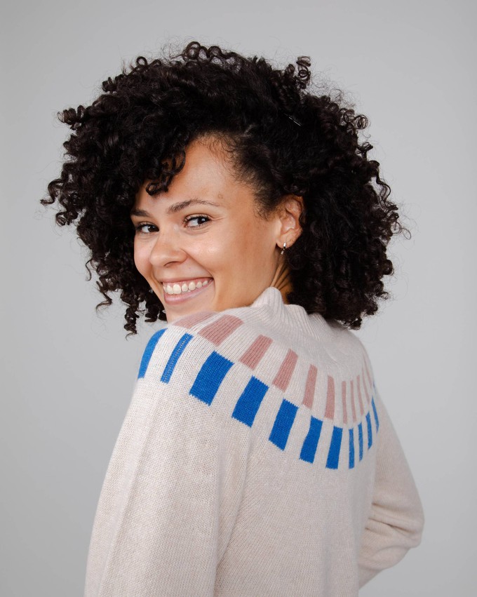 Cube Jacquard Sweater Ecru from Brava Fabrics