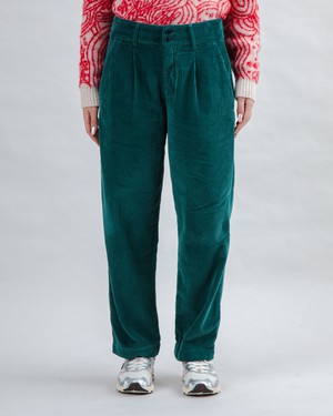 Corduroy Pleated Pants Dark Green from Brava Fabrics