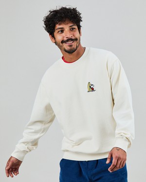 Peanuts Surf Sweatshirt Ecru from Brava Fabrics