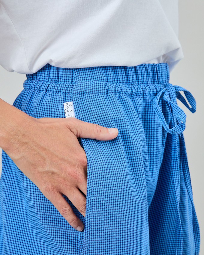 Checks Balloon Pants Blue from Brava Fabrics