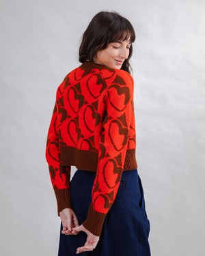 Heart Wool Cropped Cardigan from Brava Fabrics