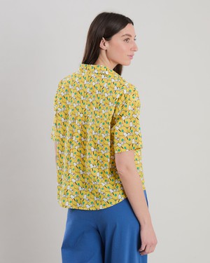 Peanuts Donuts Oversize Cropped Blouse Yellow from Brava Fabrics