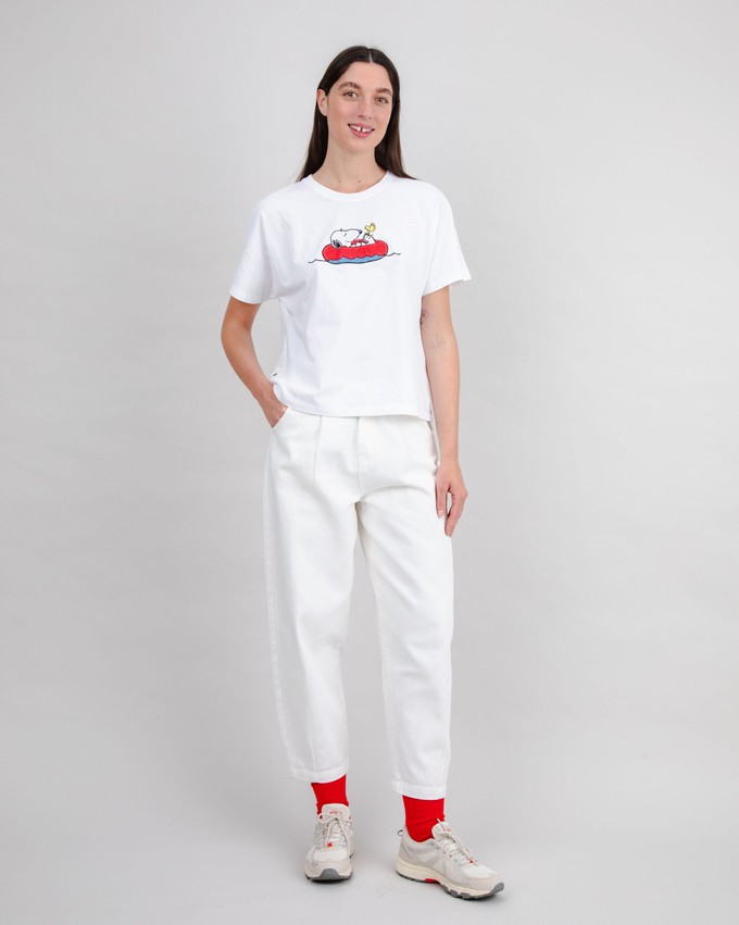 Peanuts Floating Oversize Tee White from Brava Fabrics