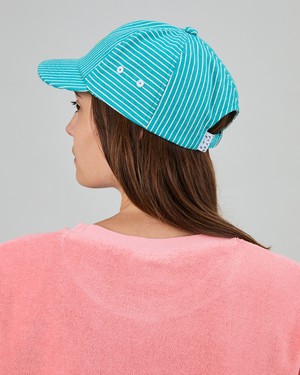 Denim Stripes Pixel Dolphin cap from Brava Fabrics