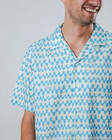 Sunset Aloha Shirt Blue via Brava Fabrics