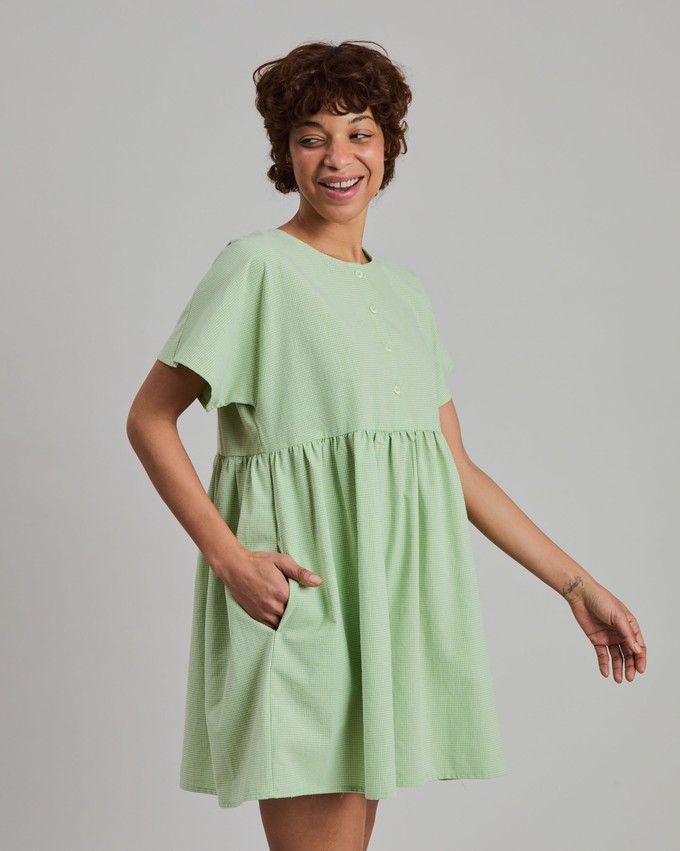 Checks Oversize Shorts Dress Green from Brava Fabrics