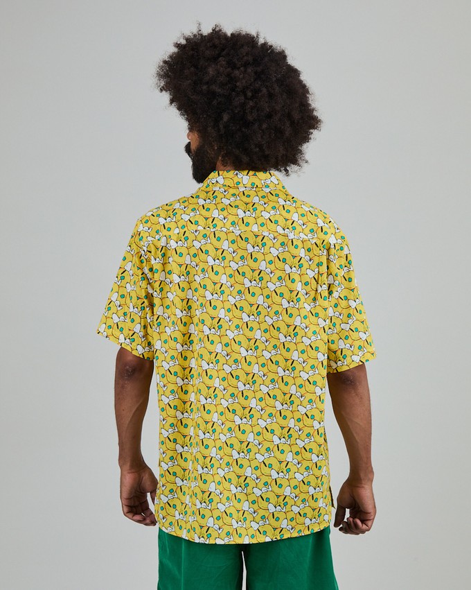Peanuts Donuts Aloha Shirt Yellow from Brava Fabrics
