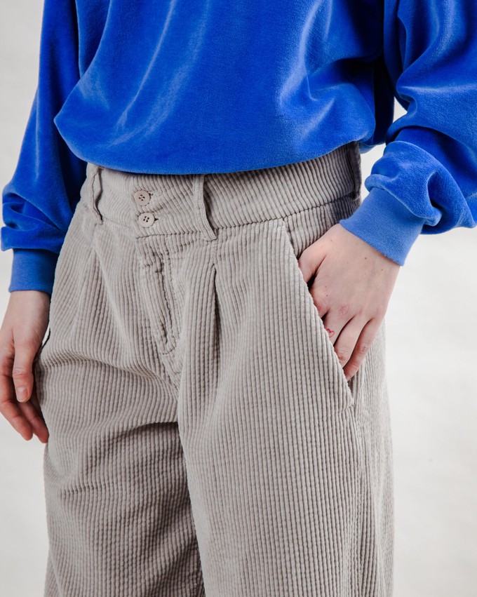 Corduroy Pleated Pants Grey from Brava Fabrics