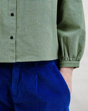 Mini Check Blouse Olive from Brava Fabrics