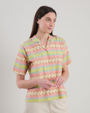 Pastel Wavy Stripes Aloha Blouse from Brava Fabrics
