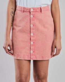 Washed Denim Mini Skirt Pink via Brava Fabrics