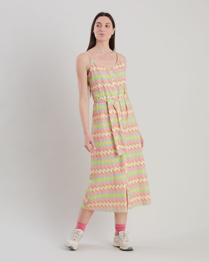 Pastel Wavy Stripes Strap Dress from Brava Fabrics