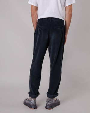 Corduroy Pleated Pants Navy from Brava Fabrics