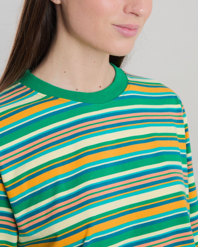 Stripes Boxy Tee Green from Brava Fabrics
