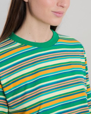 Stripes Boxy Tee Green from Brava Fabrics