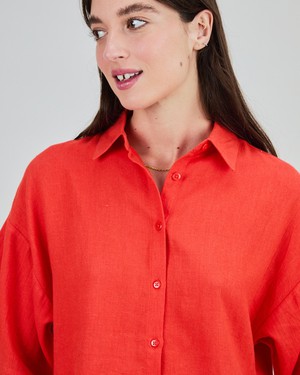Boxy Squared Blouse Coral from Brava Fabrics