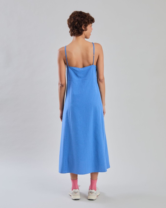 Checks Strappy Straight Dress Blue from Brava Fabrics