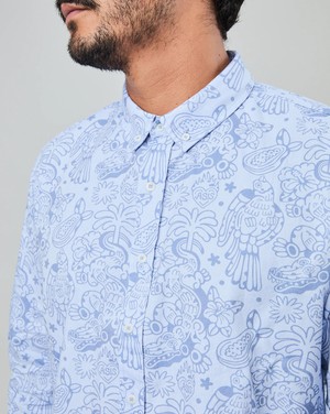 Asis Percales Crocodylus Regular Shirt Blue from Brava Fabrics
