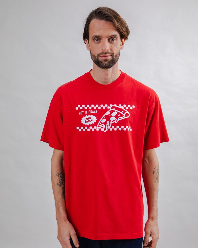 Hot & Brava Pizza Oversize T-shirt Red from Brava Fabrics