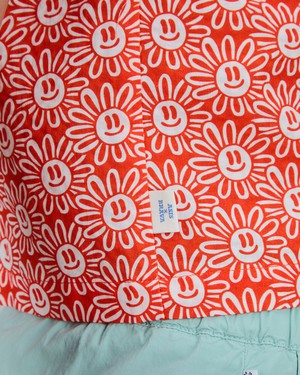 Asis Percales Daisy Button Up Blouse Red from Brava Fabrics