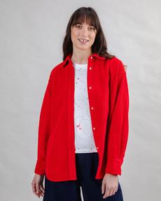 Corduroy Long Overshirt Red via Brava Fabrics