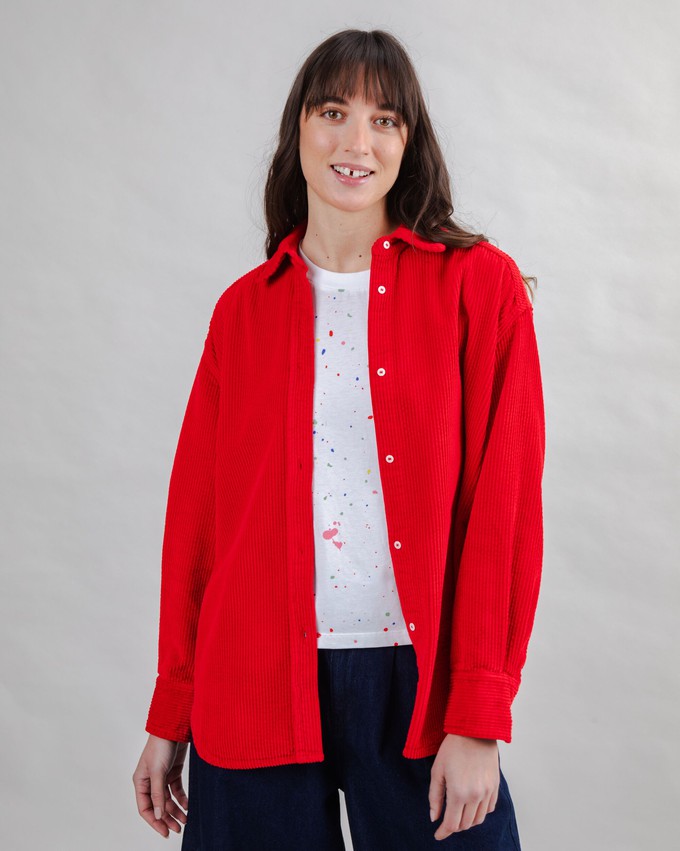 Corduroy Long Overshirt Red from Brava Fabrics