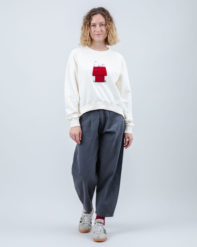 Peanuts Snoopy Doghouse Rounded Cotton Sweatshirt from Brava Fabrics