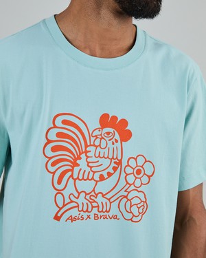Asis Percales Kikiriki Oversize T-Shirt blue from Brava Fabrics