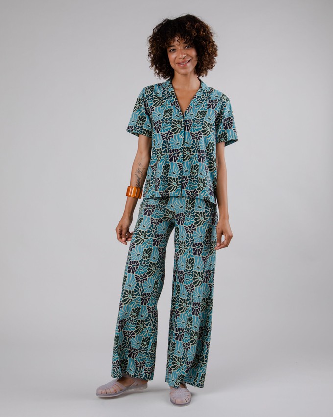 Spring Wide Leg Pants Blue from Brava Fabrics