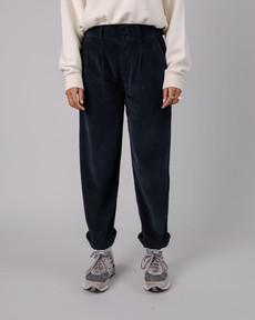 Corduroy Pleated Pants Navy via Brava Fabrics