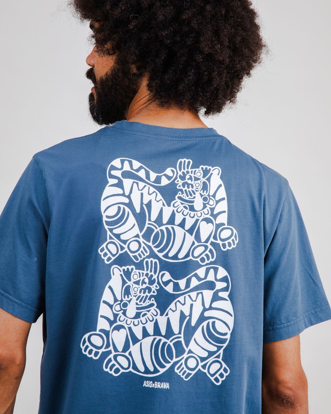 Asis Percales Tigris Regular T-Shirt Blue from Brava Fabrics