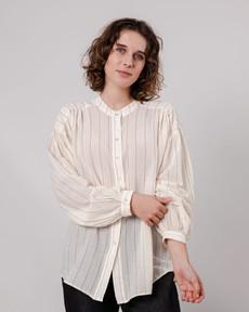 Stripes Boho Blouse Ecru via Brava Fabrics