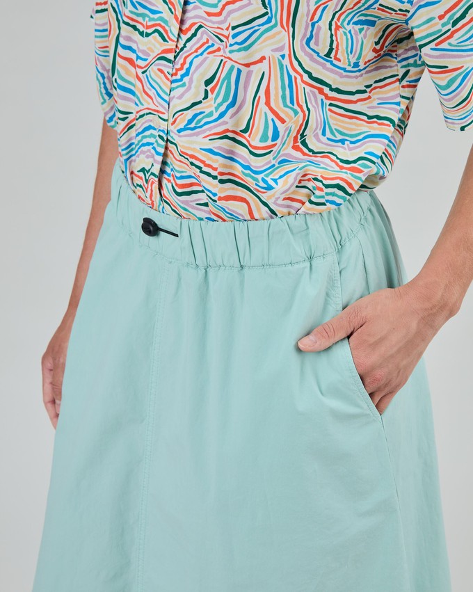 Elastic Comfy Midi Skirt Light Green from Brava Fabrics