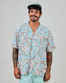 Messy Stripes Aloha Shirt Multicolor via Brava Fabrics