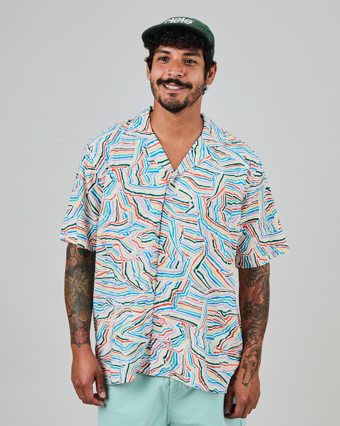 Messy Stripes Aloha Shirt Multicolor from Brava Fabrics