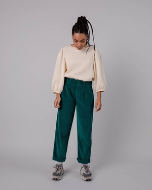 Corduroy Pleated Pants Sailing Green from Brava Fabrics