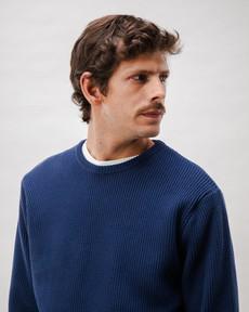 Structured Cotton Sweater Navy via Brava Fabrics