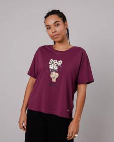 Antonay Fleurs Oversized T-Shirt Prune via Brava Fabrics