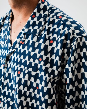 Sunset Aloha Shirt Navy from Brava Fabrics