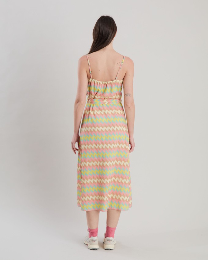 Pastel Wavy Stripes Strap Dress from Brava Fabrics