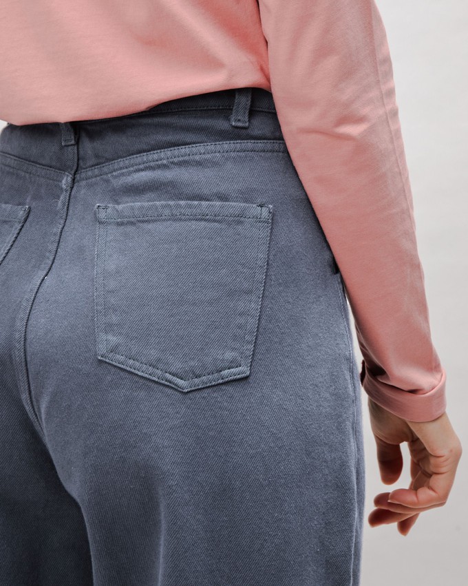 Pegged Cotton Twill Pants Dark Grey from Brava Fabrics