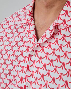 Atari Monogram Aloha Shirt Red from Brava Fabrics