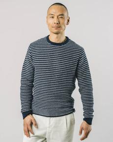 Stripes Sweater Navy via Brava Fabrics