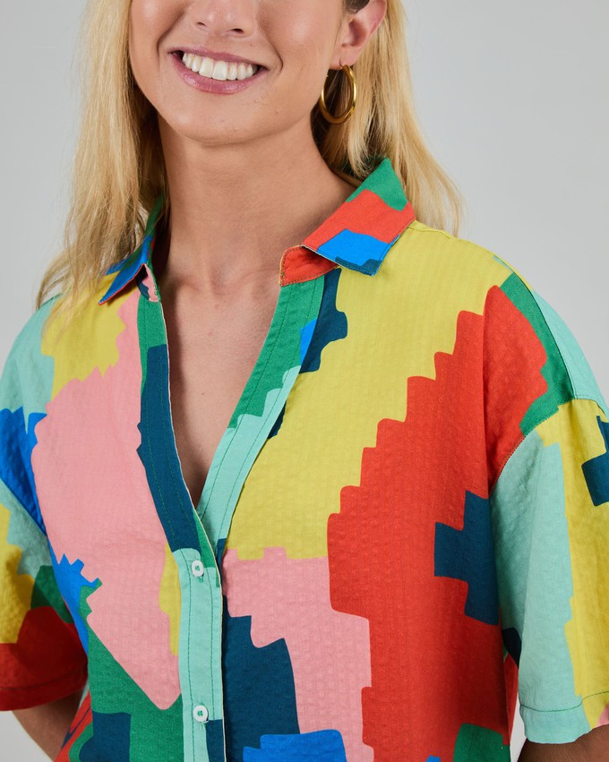 Maxi Flower Oversize Cropped Blouse from Brava Fabrics