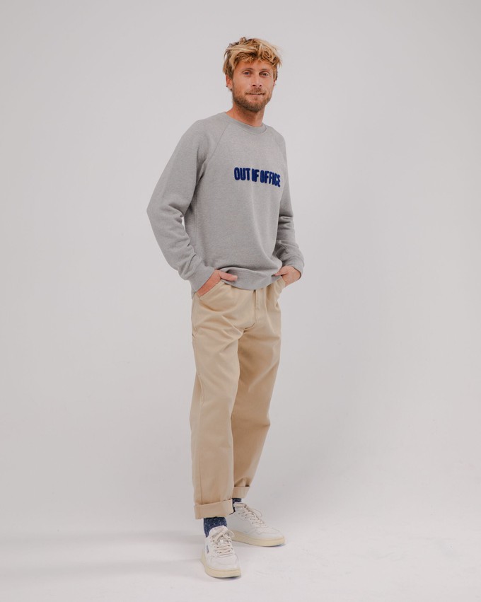 Out of Office Cotton Sweatshirt Grey Melange from Brava Fabrics