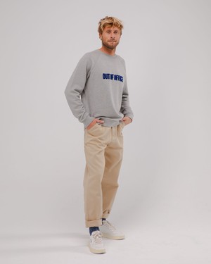 Out of Office Cotton Sweatshirt Grey Melange from Brava Fabrics
