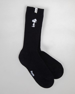 Peanuts Snoopy Ribbed Socks Black from Brava Fabrics