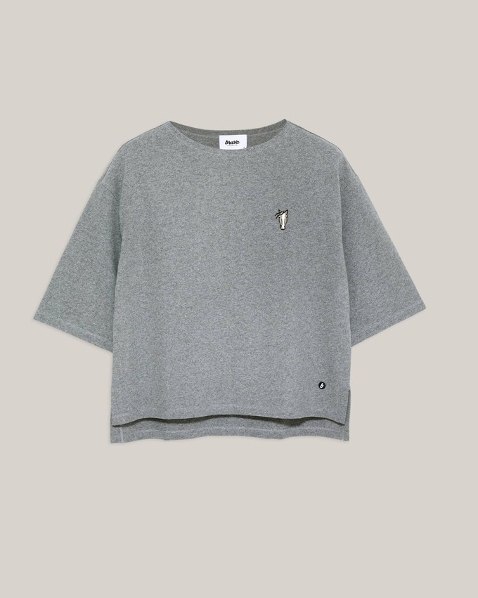 Horse Boxy Sweatshirt Grey Melange from Brava Fabrics