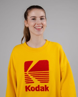 Kodak Logo Rounded Sweatshirt Yellow from Brava Fabrics