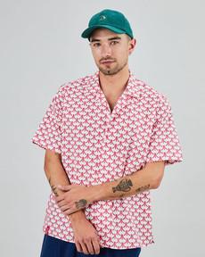 Atari Monogram Aloha Shirt Red via Brava Fabrics